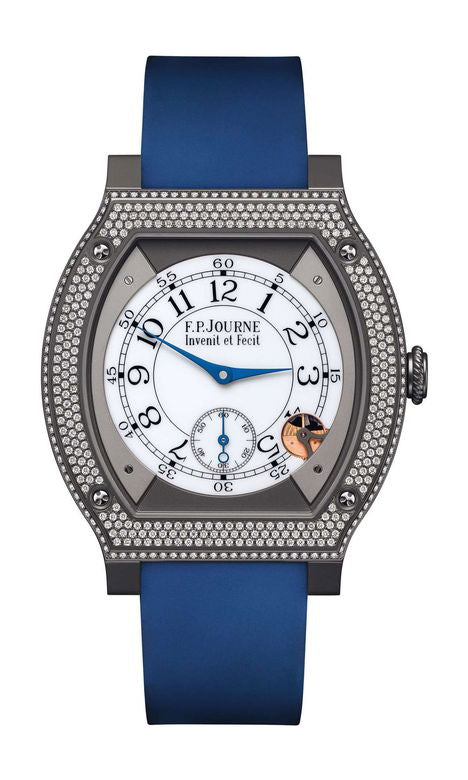 F.P.Journe élégante 48 Titalyt Diamonds 40mm White Dial Titanium Rubber Strap - WATCHXNYC