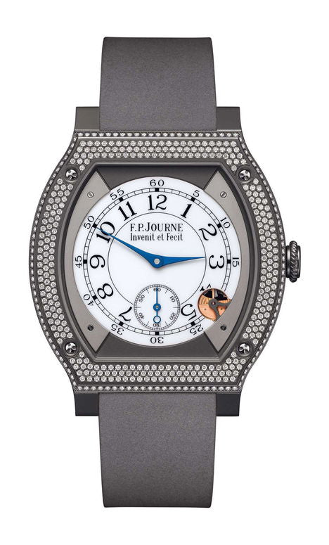 F.P.Journe élégante 48 Titalyt Diamonds 40mm White Dial Titanium Rubber Strap - WATCHXNYC