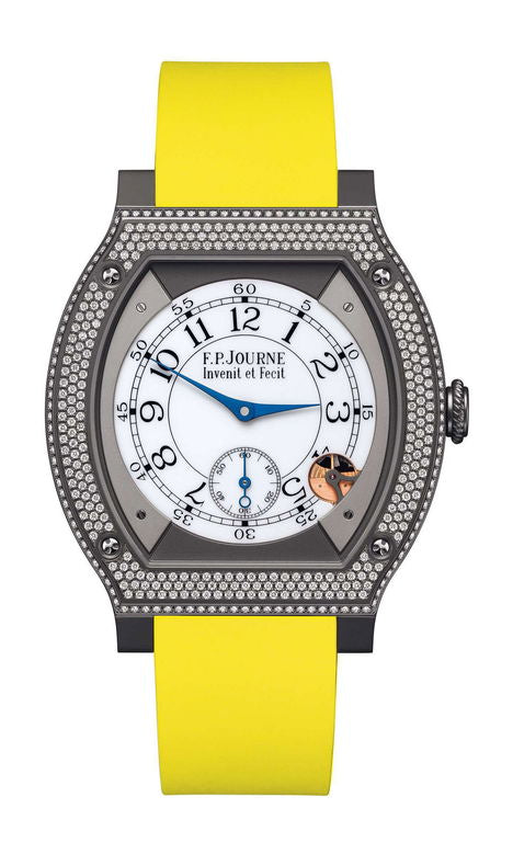 F.P.Journe élégante 48 Titalyt Diamonds 40mm White Dial Titanium Rubber Strap - WATCHXNYC