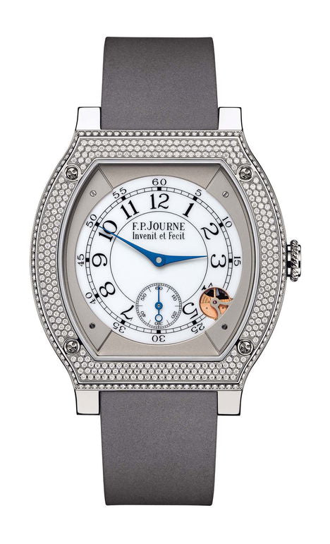 F.P.Journe élégante 48 Titanium Diamonds 40mm White Dial Titanium Rubber Strap - WATCHXNYC