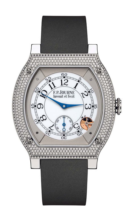 F.P.Journe élégante 48 Titanium Diamonds 40mm White Dial Titanium Rubber Strap - WATCHXNYC
