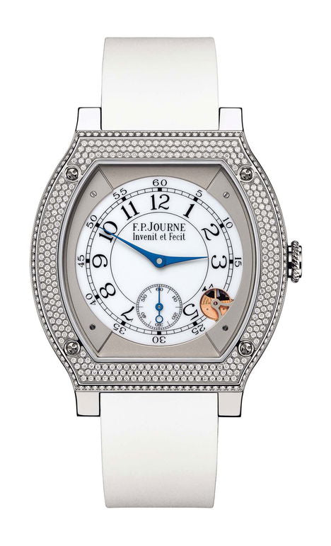F.P.Journe élégante 48 Titanium Diamonds 40mm White Dial Titanium Rubber Strap - WATCHXNYC