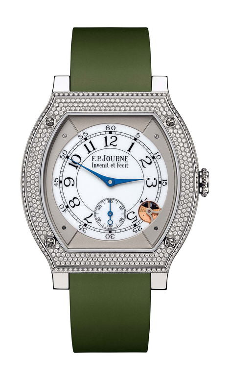 F.P.Journe élégante 48 Titanium Diamonds 40mm White Dial Titanium Rubber Strap - WATCHXNYC