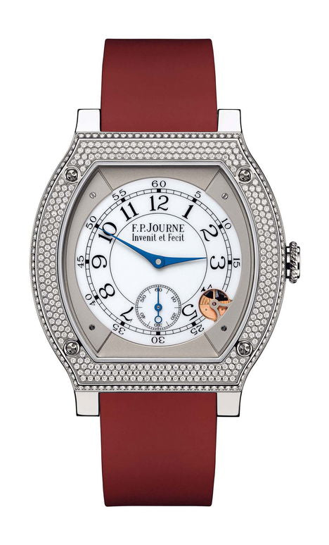 F.P.Journe élégante 48 Titanium Diamonds 40mm White Dial Titanium Rubber Strap - WATCHXNYC