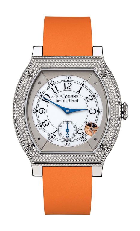 F.P.Journe élégante 48 Titanium Diamonds 40mm White Dial Titanium Rubber Strap - WATCHXNYC