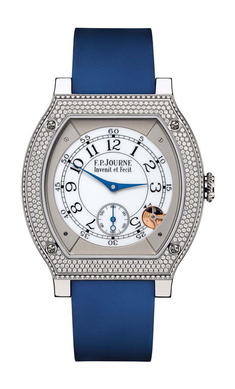 F.P.Journe élégante 48 Titanium Diamonds 40mm White Dial Titanium Rubber Strap - WATCHXNYC
