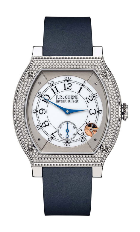 F.P.Journe élégante 48 Titanium Diamonds 40mm White Dial Titanium Rubber Strap - WATCHXNYC