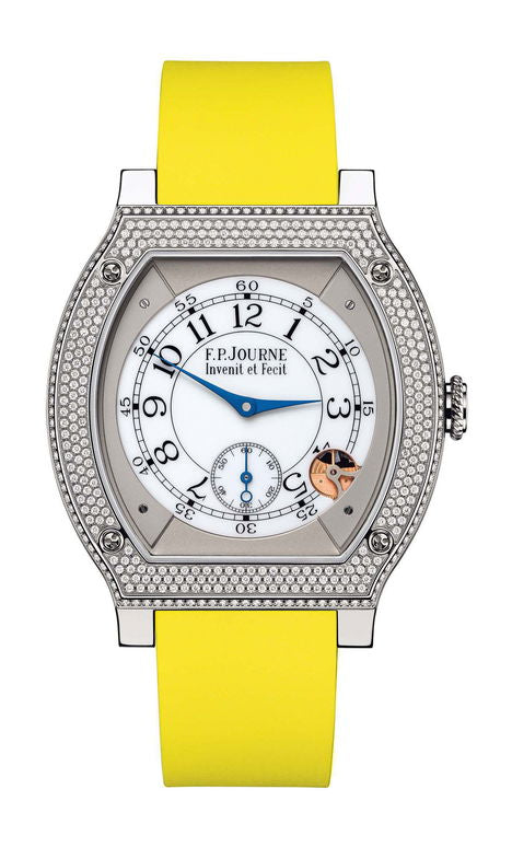F.P.Journe élégante 48 Titanium Diamonds 40mm White Dial Titanium Rubber Strap - WATCHXNYC