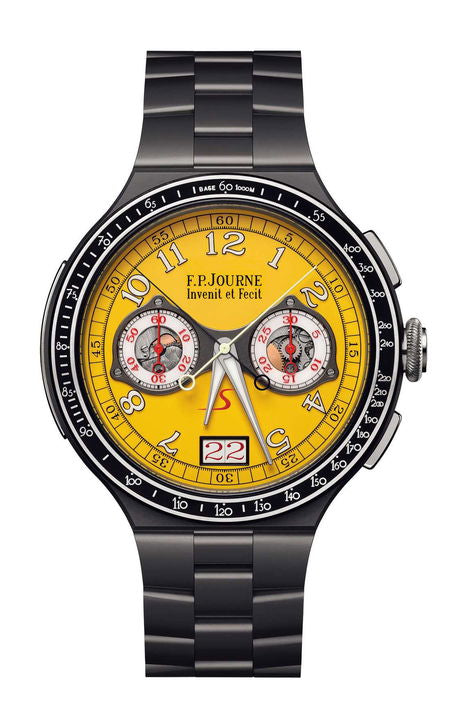 F.P.Journe lineSport Chronographe Rattrapante Titane 44mm Yellow Dial Titanium Bracelet - WATCHXNYC