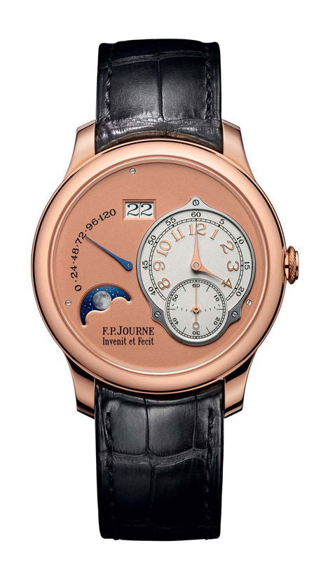 F.P.Journe Lune 40mm Gold Dial 6N Gold Alligator Leather Strap - WATCHXNYC