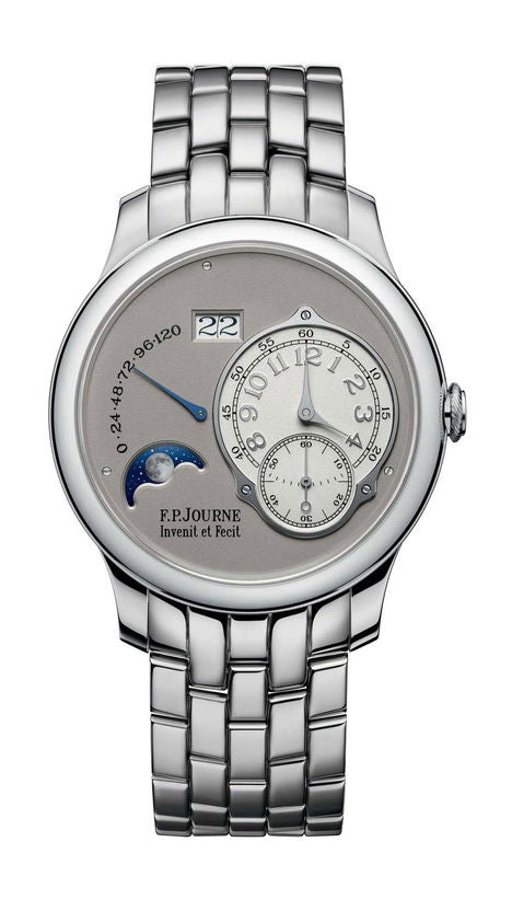 F.P.Journe Lune 40mm Gray Dial Platinum Bracelet - WATCHXNYC