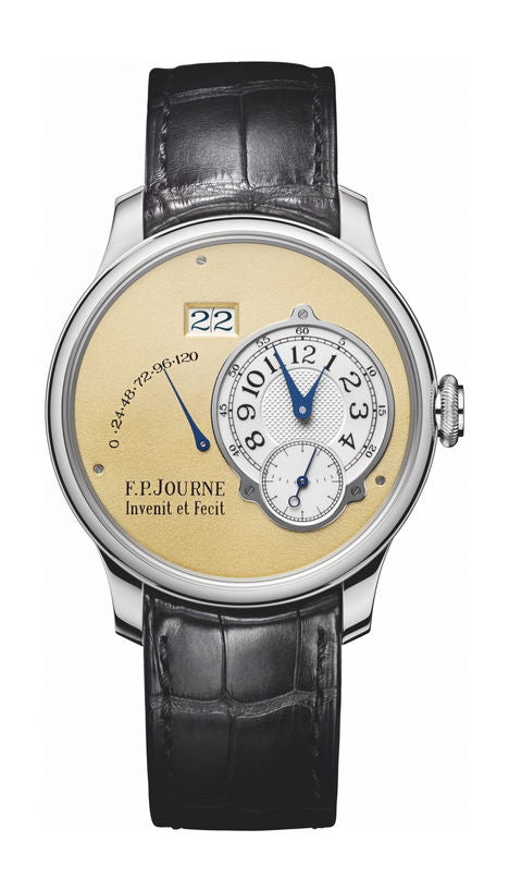 F.P.Journe The Automatique 40mm Gold Dial Platinum Alligator Leather Strap - WATCHXNYC