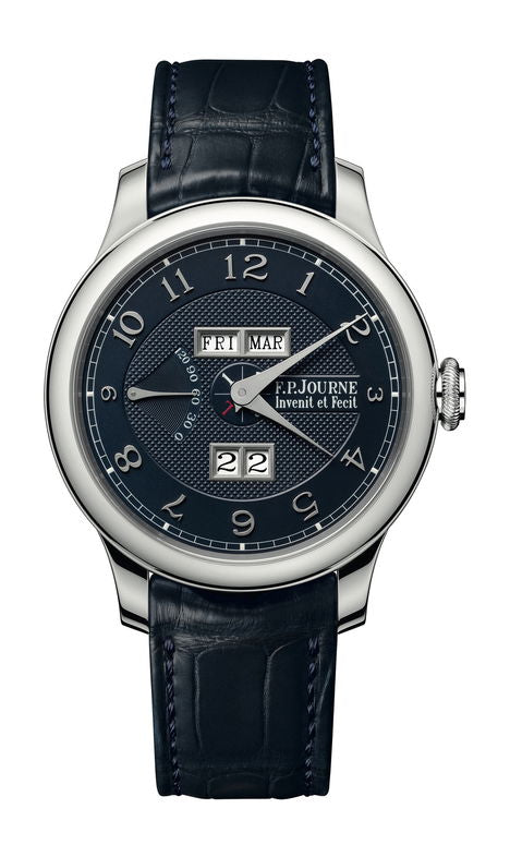 F.P.Journe Quantième Perpétuel Blue Silver Dial 40mm Blue Dial Platinum Alligator Leather Strap - WATCHXNYC