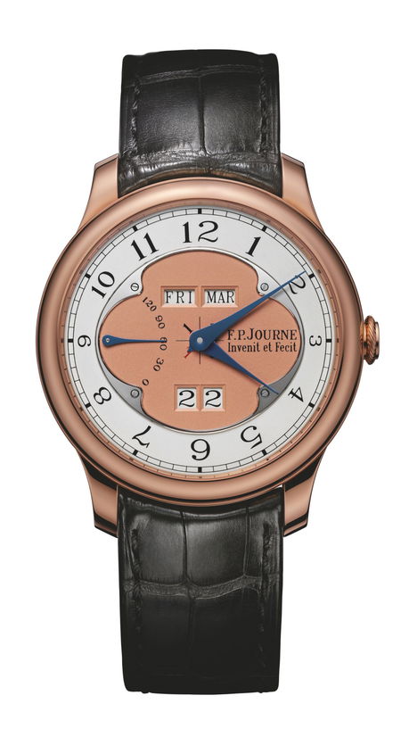 F.P.Journe Quantième Perpétuel Gold Dial 42mm Silver Dial 6N Gold Alligator Leather Strap - WATCHXNYC