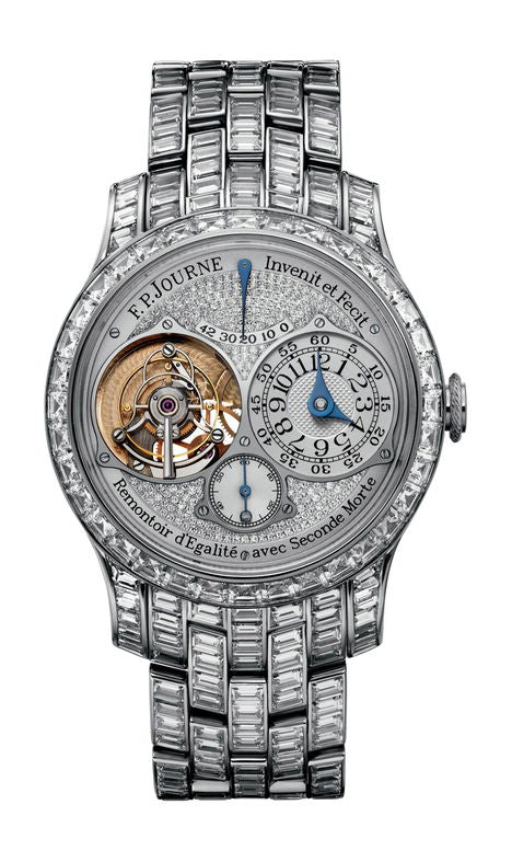 F.P.Journe Tourbillon Souverain Set with Diamonds 40mm Silver Dial Platinum Bracelet - WATCHXNYC
