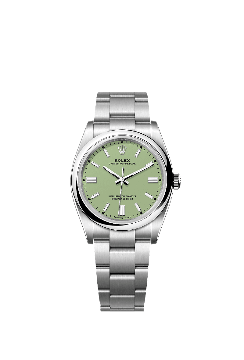 Rolex Oyster Perpetual 36mm Pistachio-Green Dial Oystersteel 126000 - WATCHXNYC