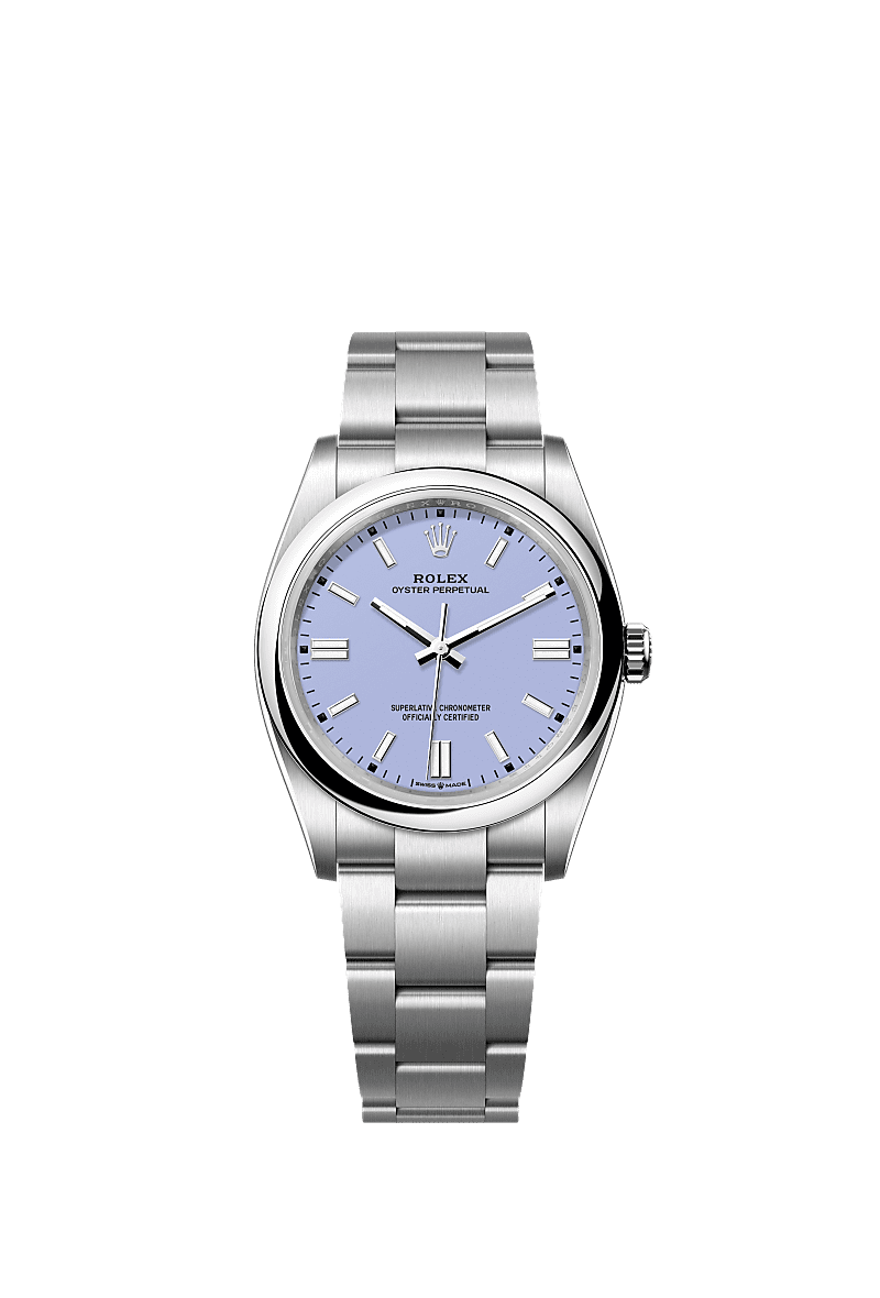 Rolex Oyster Perpetual 36mm Lavender Dial Oystersteel 126000 - WATCHXNYC