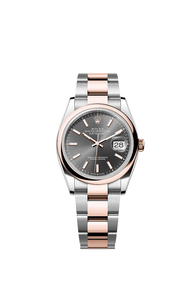 Rolex Datejust 36mm Slate Dial Oystersteel & Everose Gold m126201-0014 - WATCHXNYC