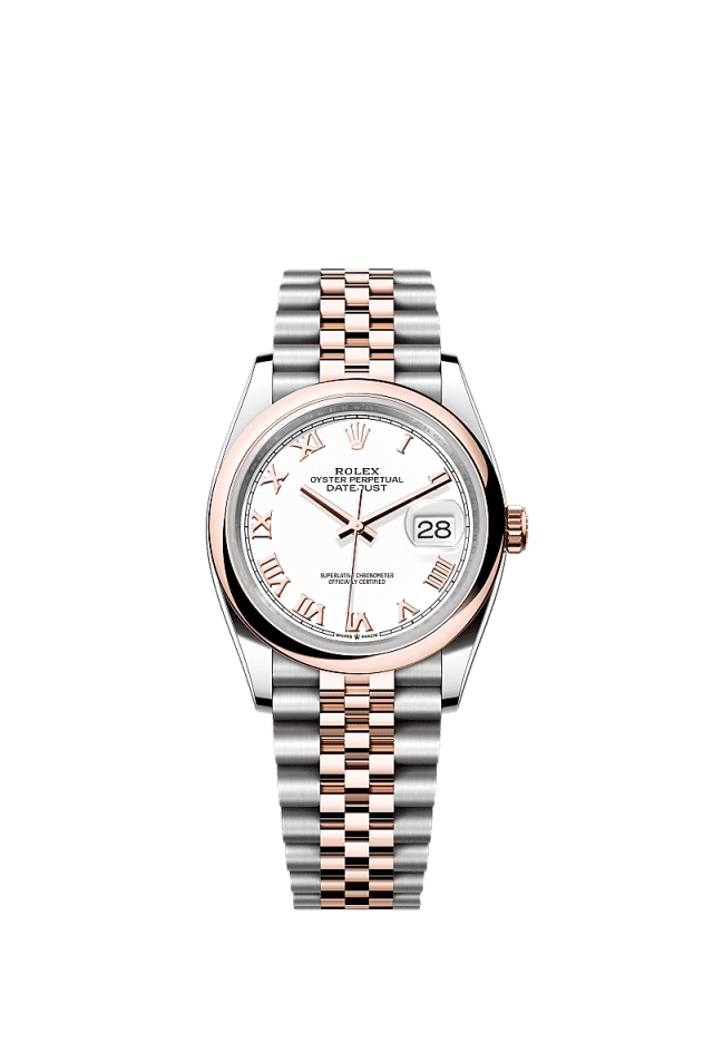 Rolex Datejust 36mm White Dial Oystersteel & Everose Gold m126201-0015 - WATCHXNYC
