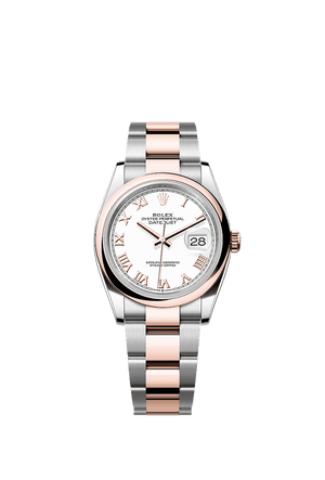 Rolex Datejust 36mm White Dial Oystersteel & Everose Gold m126201-0016