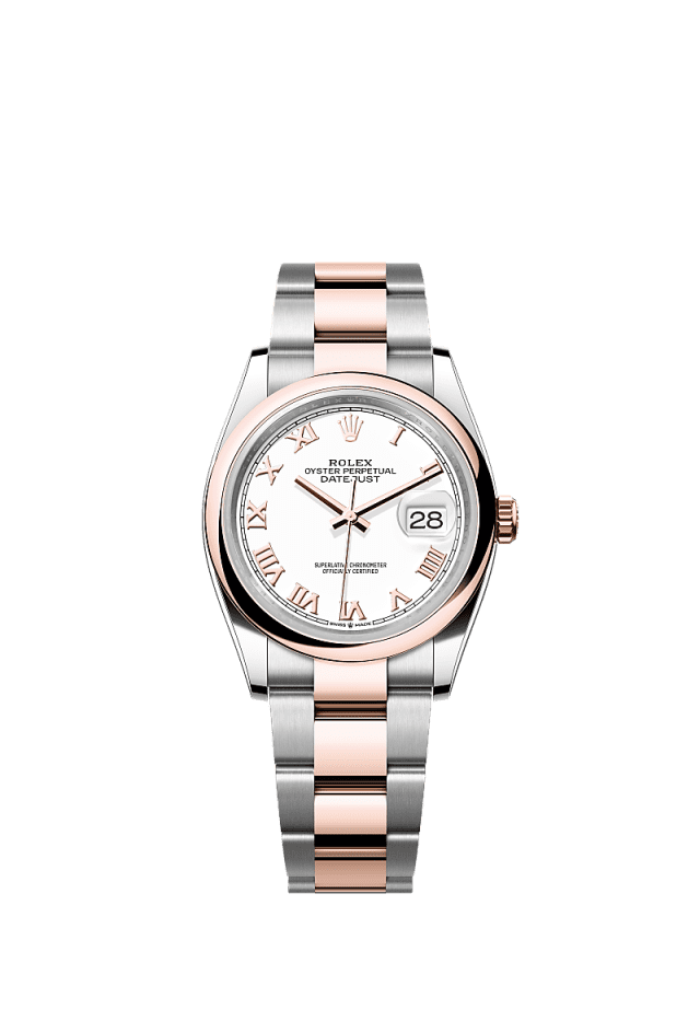 Rolex Datejust 36mm White Dial Oystersteel & Everose Gold m126201-0016 - WATCHXNYC