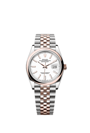Rolex Datejust 36mm White Dial Oystersteel & Everose Gold m126201-0017