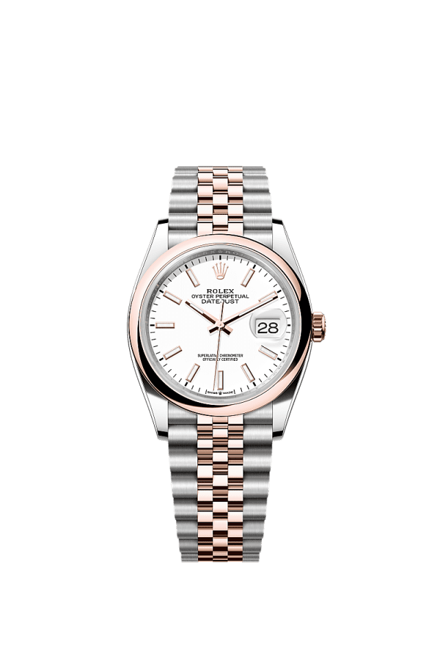 Rolex Datejust 36mm White Dial Oystersteel & Everose Gold m126201-0017 - WATCHXNYC