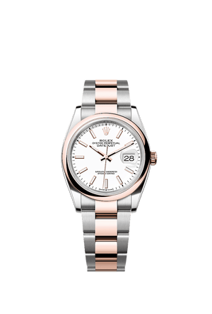 Rolex Datejust 36mm White Dial Oystersteel & Everose Gold m126201-0018