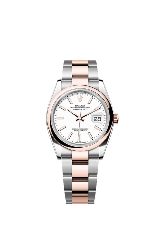 Rolex Datejust 36mm White Dial Oystersteel & Everose Gold m126201-0018 - WATCHXNYC