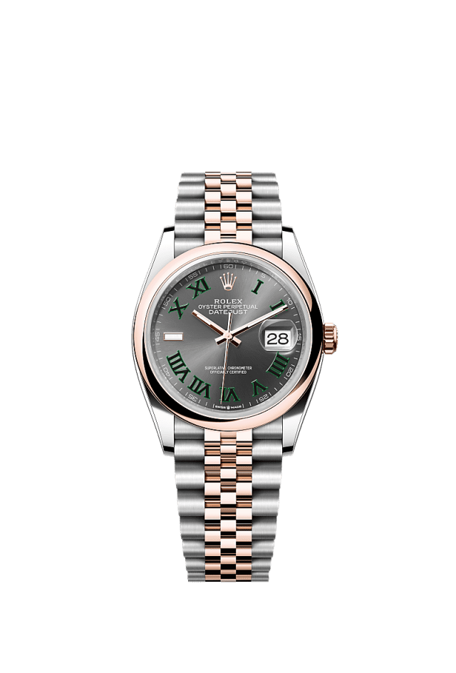 Rolex Datejust 36mm Slate Dial Oystersteel & Everose Gold m126201-0029 - WATCHXNYC