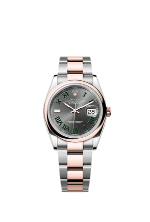 Rolex Datejust 36mm Slate Dial Oystersteel & Everose Gold m126201-0030