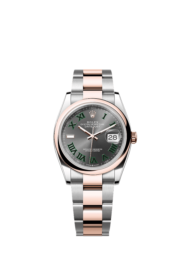 Rolex Datejust 36mm Slate Dial Oystersteel & Everose Gold m126201-0030 - WATCHXNYC