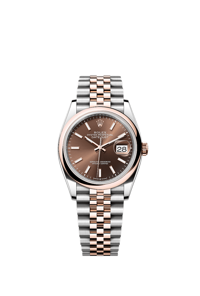 Rolex Datejust 36mm Chocolate Dial Oystersteel & Everose Gold m126201-0043 - WATCHXNYC