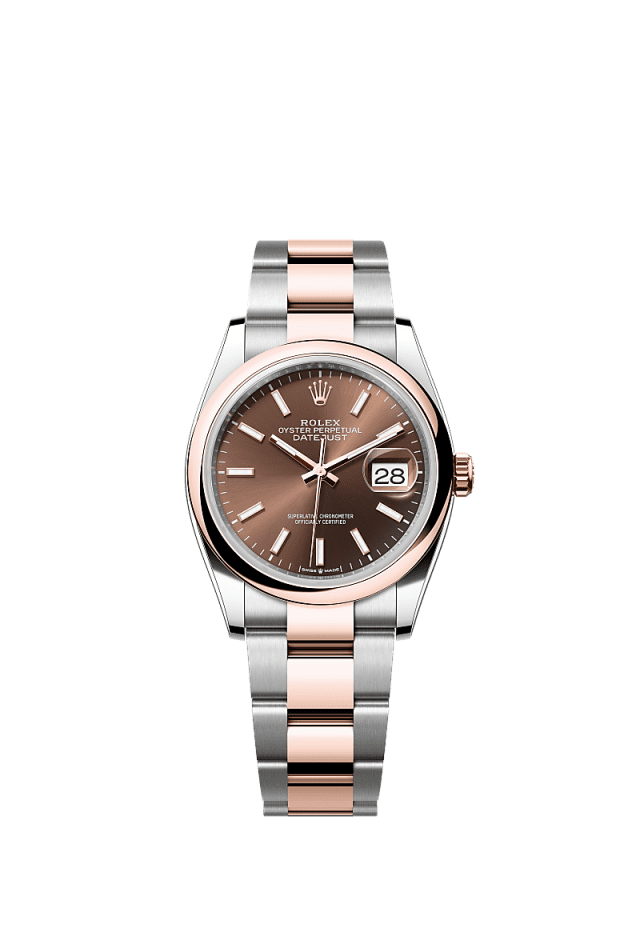 Rolex Datejust 36mm Chocolate Dial Oystersteel & Everose Gold m126201-0044 - WATCHXNYC
