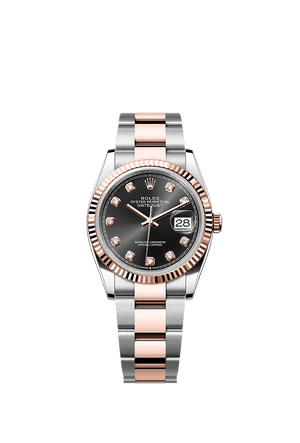 Rolex Datejust 36mm Black Diamond Dial Oystersteel & Everose Gold m126231-0020
