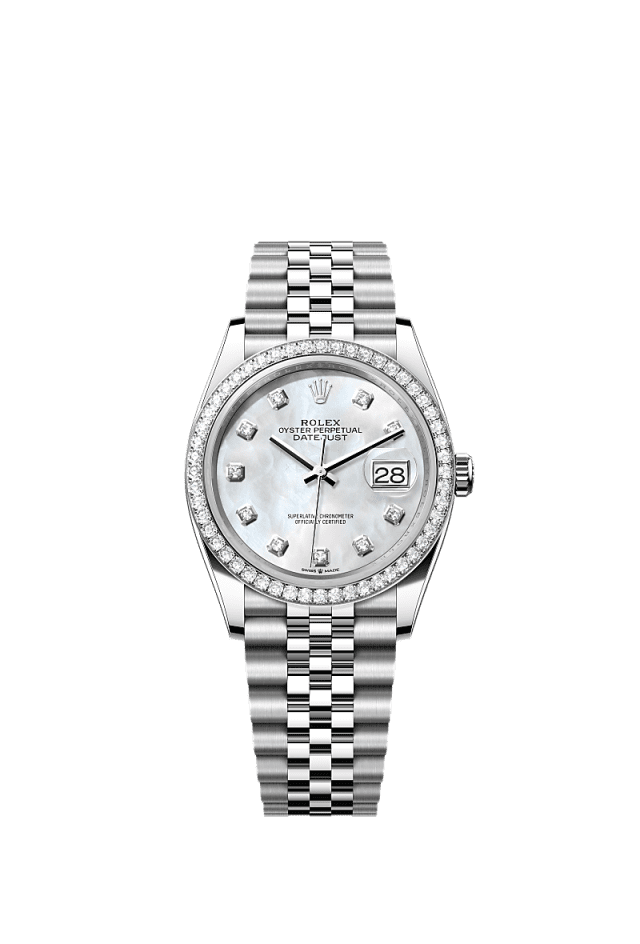 Rolex Datejust 36mm White  Diamonds Dial Oystersteel & White Gold 126284RBR - WATCHXNYC