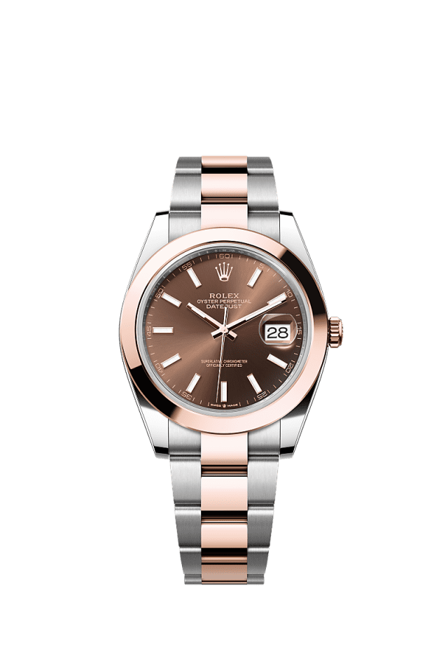 Rolex Datejust 41mm Chocolate Dial Oystersteel & Everose Gold m126301-0001 - WATCHXNYC
