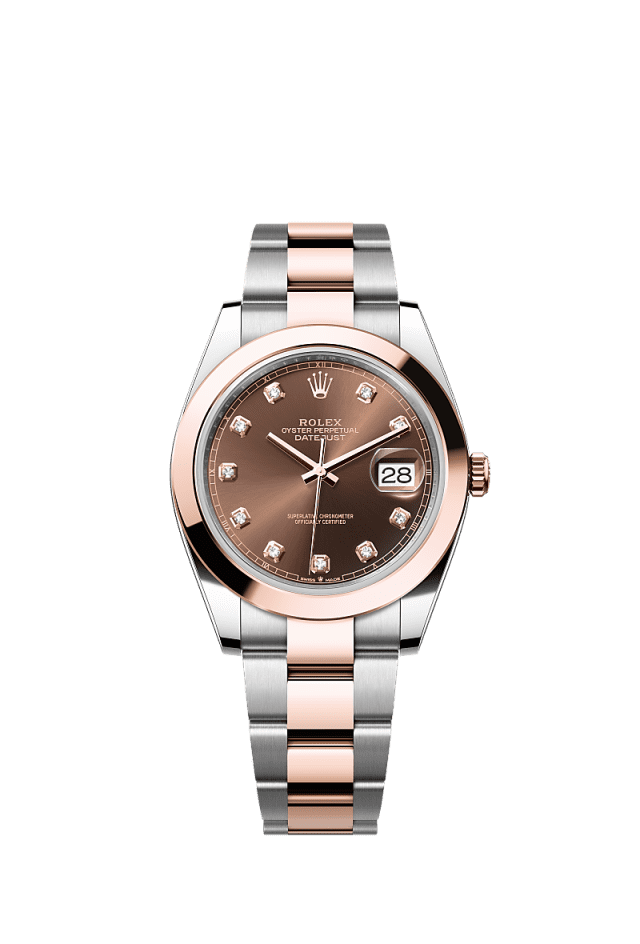 Rolex Datejust 41mm Chocolate Diamond Dial Oystersteel & Everose Gold m126301-0003 - WATCHXNYC