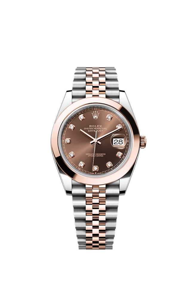 Rolex Datejust 41mm Chocolate Diamond Dial Oystersteel & Everose Gold m126301-0004 - WATCHXNYC