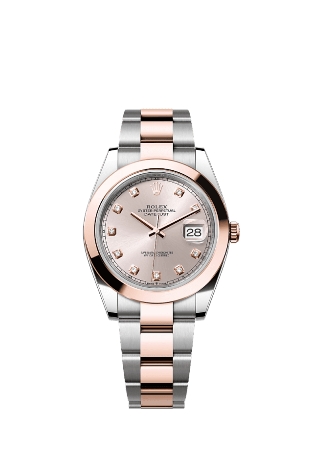 Rolex Datejust 41mm Sundust Diamond Dial Oystersteel & Everose Gold m126301-0007 - WATCHXNYC