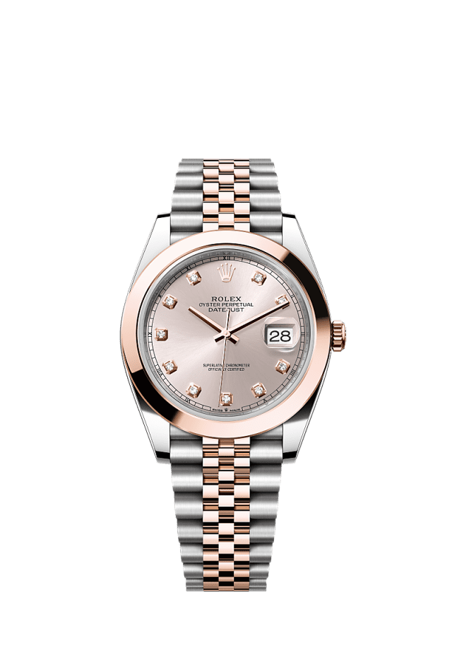 Rolex Datejust 41mm Sundust Diamond Dial Oystersteel & Everose Gold m126301-0008 - WATCHXNYC