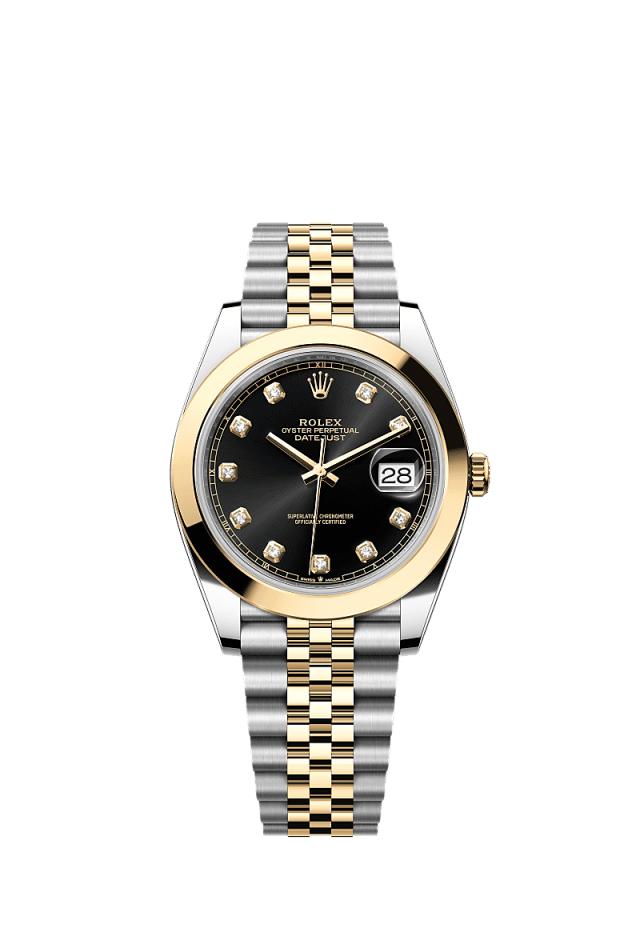Rolex Datejust 41mm Bright Black Diamonds Dial Oystersteel & Yellow Gold 126303 - WATCHXNYC