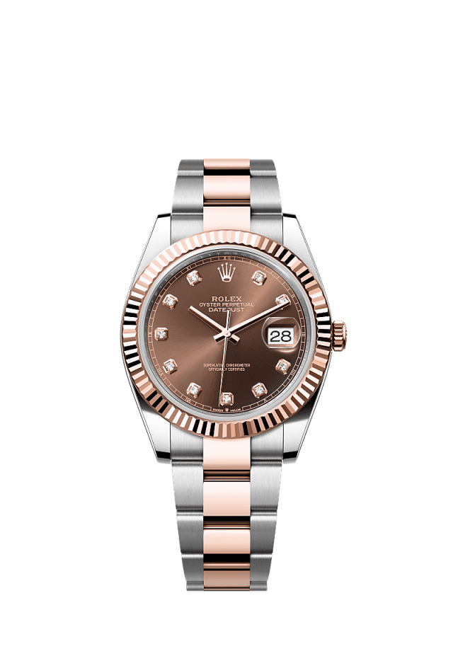 Rolex Datejust 41mm Chocolate Diamond Dial Oystersteel & Everose Gold m126331-0003 - WATCHXNYC