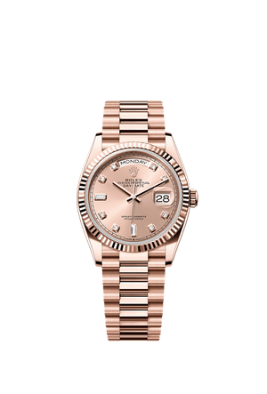 Rolex Day-Date 36mm Rosé Diamond Dial Everose Gold 128235