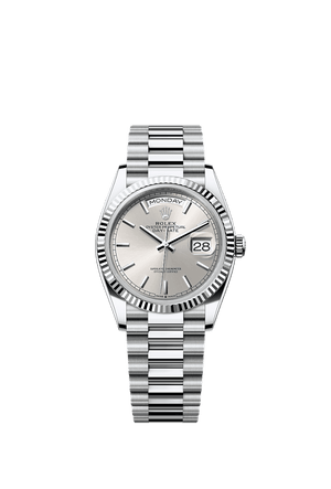Rolex Day-Date 36mm Silver Dial Platinum 128236