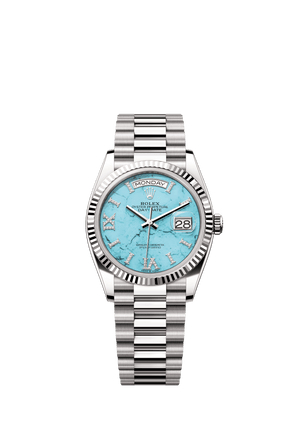 Rolex Day-Date 36mm Turquoise Diamond Dial White Gold m128239-0044