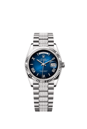 Rolex Day-Date 36mm Blue Ombré Dial White Gold m128239-0064