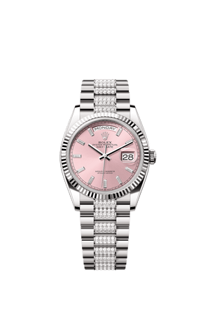 Rolex Day-Date 36mm Pink Diamond Dial White Gold m128239-0072
