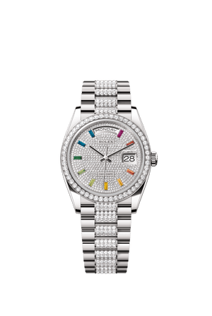 Rolex Day-Date 36mm Diamond Paved Dial White Gold m128349rbr-0012
