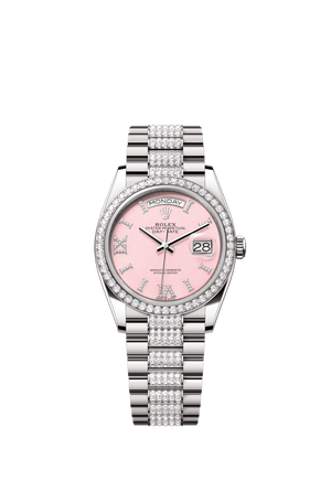 Rolex Day-Date 36mm Pink Diamond Dial White Gold m128349rbr-0017
